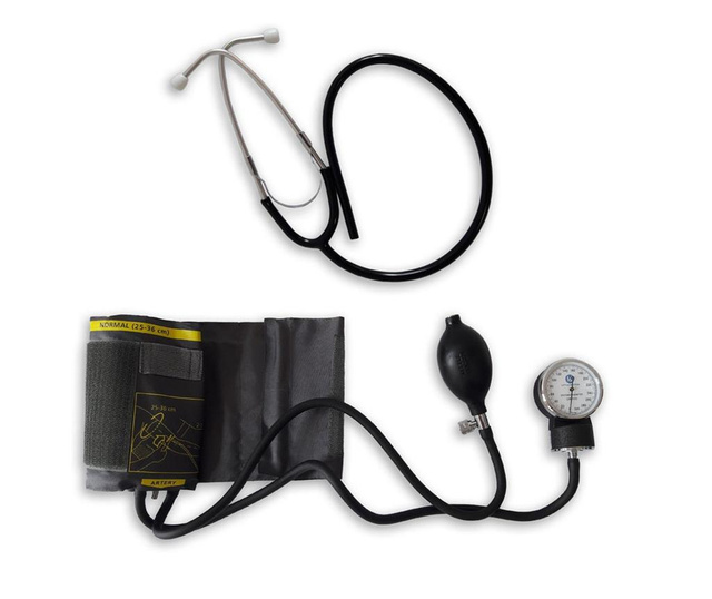 Tensiometru mecanic little doctor ld 71 profesional, stetoscop inclus, manometru din metal, husa de transport  11.5 x 18.5 x 7.5