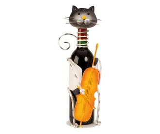 Suport pentru sticla vin din metal pisica h36.5cm