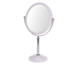 Oglinda cosmetica fata dubla, o fata marire x2, rama plastic, culoare argintiu