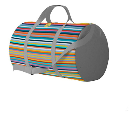 Geanta Voiaj Handmade, Travel Duffle Bag Original Mulewear, Abstract Dungi Usoare, Easy Stripes, Multicolor, 33 L