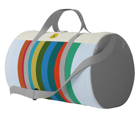 Geanta Voiaj Handmade, Travel Duffle Bag Original Mulewear, Abstract Dungi color, Glass Half Full, Multicolor, 33 L
