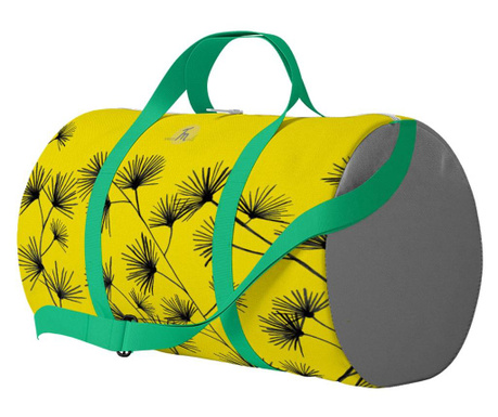 Geanta Voiaj Handmade, Travel Duffle Bag Original Mulewear, Botanic Flori Abundenta Galbena, Golden Bliss, Multicolor, 33 L