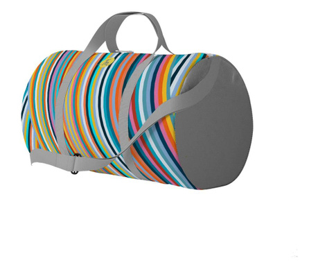 Geanta Voiaj Handmade, Travel Duffle Bag Original Mulewear, Abstract Magia Culorilor, Stripey Magic, Multicolor, 33 L