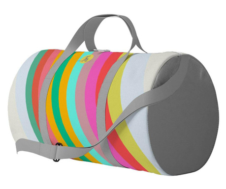 Geanta Voiaj Handmade, Travel Duffle Bag Original Mulewear, Abstract Dungi Optimiste, Optimistic Stripes, Multicolor, 33 L