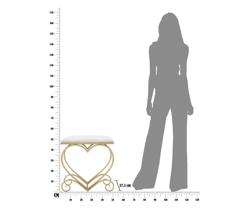 Stol srce krem cm 50x37,5x51,5 - 8