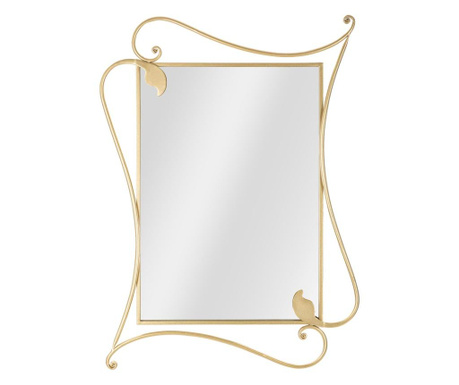 Oglinda de perete Mauro Ferretti, Petal, fier, 80x4x110 cm, auriu