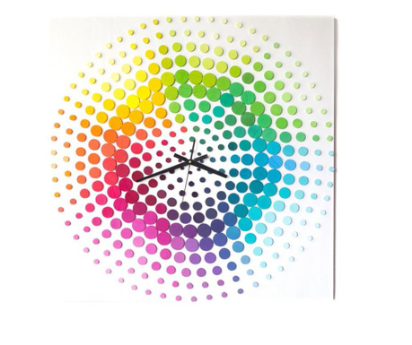 Time of rainbow - unicat- 70x70 cm, ceas de perete  70x70 cm