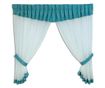 Perdea bucatarie, decolis mini inza turcoaz m33, latime 280 cm, inaltime 150 cm Decolis, 280x150, Turcoaz