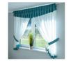 Perdea bucatarie, decolis mini inza turcoaz m33, latime 280 cm, inaltime 150 cm Decolis, 280x150, Turcoaz