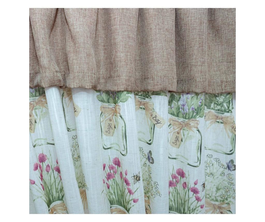 Perdea bucatarie, decolis mini cassia crem-maro m18, l-280cm, h-150cm  280x150 - 6