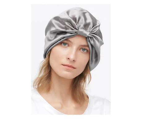 Boneta Fashion Turban din matase naturala, Silver  One size