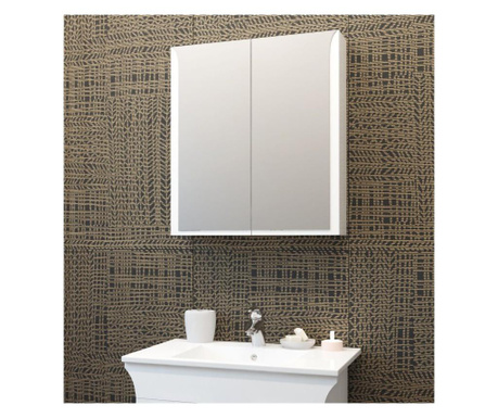 Шкаф linea 65, горен, pvc18мм, водоустойчив, влагоустойчив, огледални врати, подвижен рафт Linea