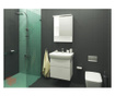 Шкаф lora, 52см, горен, led осветление, водоустойчив, влагоустойчив, огледални врати, подвижен рафт Lora