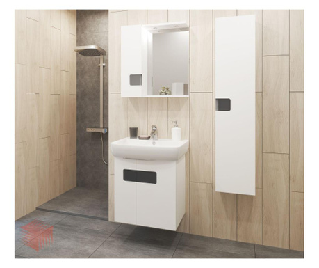 Комплект nora, за баня, долен и горен шкаф, водоустойчиви, влагоустойчиви, pvc18мм Nora