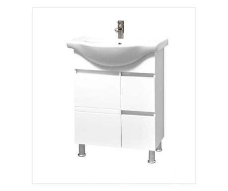 Долен шкаф за баня с умивалник Макена Бони, самостоящ, плавно затваряне, водоустойчив