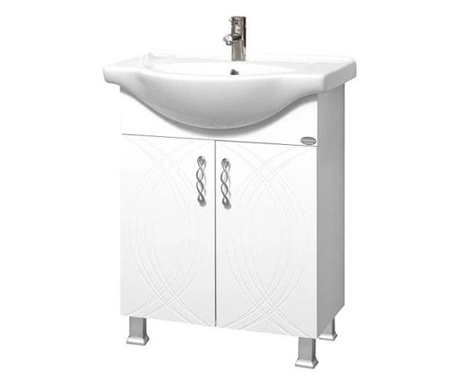 Долен шкаф за баня с умивалник Макена Моника, самостоящ, плавно затваряне, водоустойчив