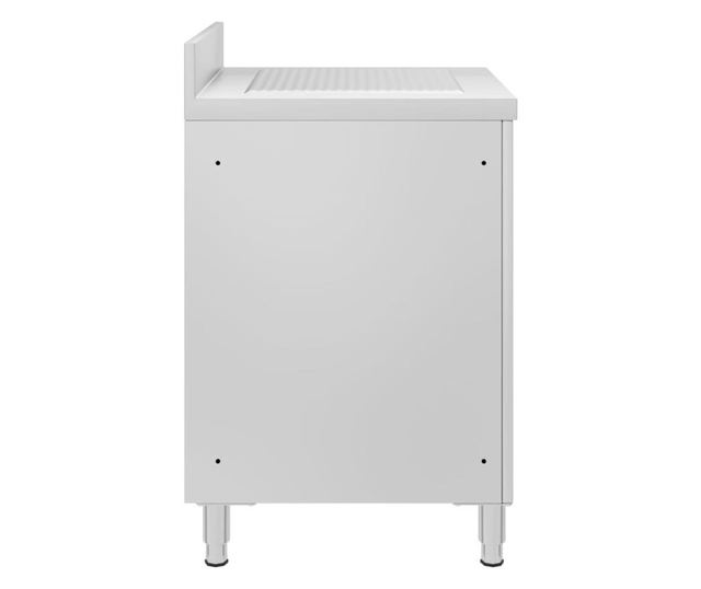 vidaXL Dulap de bucătărie comercial cu scurgător, oțel inoxidabil