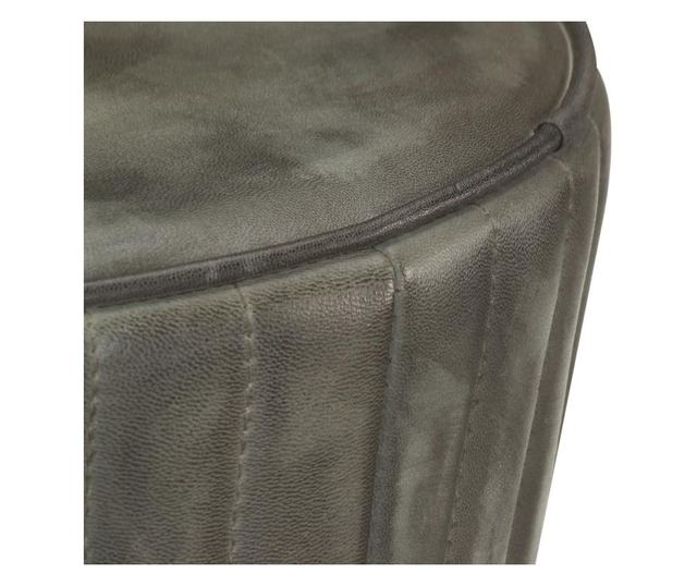 Barski stol, starana siva, pravo usnje