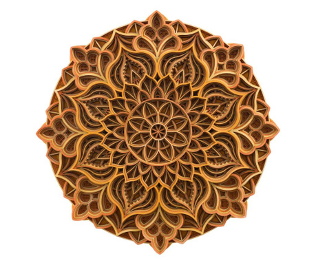 Tablou multistrat mandala Lassero BM31, lemn, 3D, 31cm