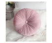 Perna decorativa rotunda catifea roz pastel 33 cm