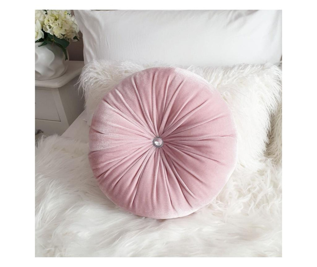 Inhibit something barrel Perna decorativa rotunda catifea roz pastel 33 cm - Vivre