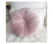 Perna decorativa rotunda catifea soft roz prafuit 33 cm