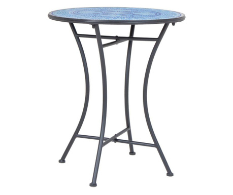 Masa pentru exterior Yes, Bisanzio Round, cadru din otel pentru uz exterior (vopsit prin electroforeza), 60x60x75 cm, negru/mult