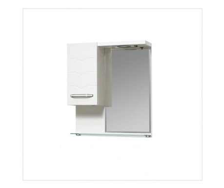 Горен pvc шкаф за баня с огледало Макена Перла 50х60х15см, led, сензор за движение, плавно затваряне, водоустойчив