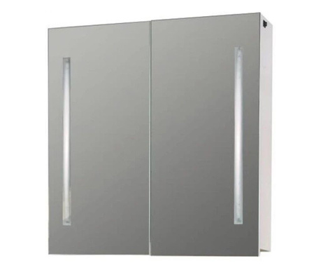 Горен pvc шкаф за баня с огледало Макена Каприз 55х60х14см, led,...