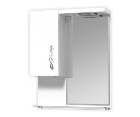 Горен шкаф за баня с огледало Макена Никол, led, плавно...