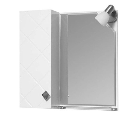 Горен шкаф за баня с огледало Макена Орбита 55x55x15см, led,...
