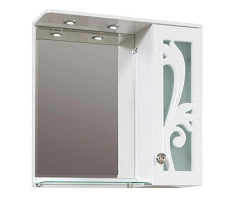 Горен pvc шкаф за баня с огледало Макена Диби, led, плавно затваряне, водоустойчив