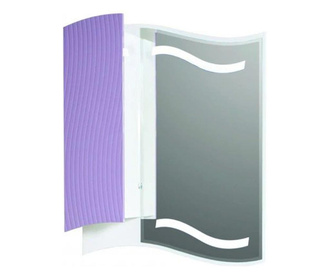 Горен pvc шкаф за баня с огледало Макена Галакси, led, плавно затваряне, водоустойчив, лилав