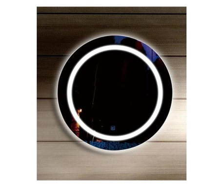 Led огледало Макена b 39 / 60 см, кръгло, с часовник, touch screen модул