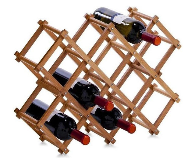 Suport 10 sticle vin zeller, bambus, 54x14.5x38 cm, maro