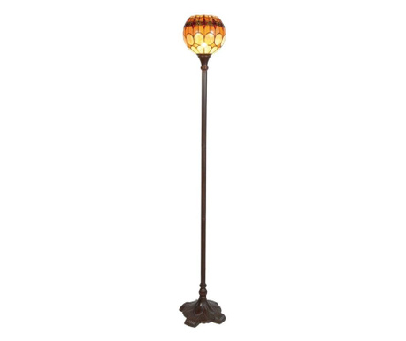 Lampadar cu baza din polirasina maro si abajur sticla Tiffany Ø 36 cm x 175 h  0