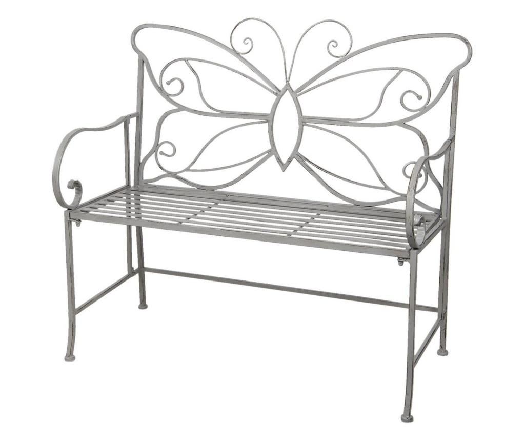 Patinirana siva klupa od željeza 110 cm x 50 cm x 90 h - 2