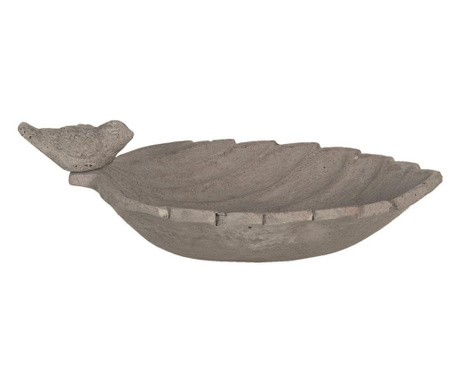 Bol hranire pasari din ceramica gri 31 cm x 21 cm x 11 h