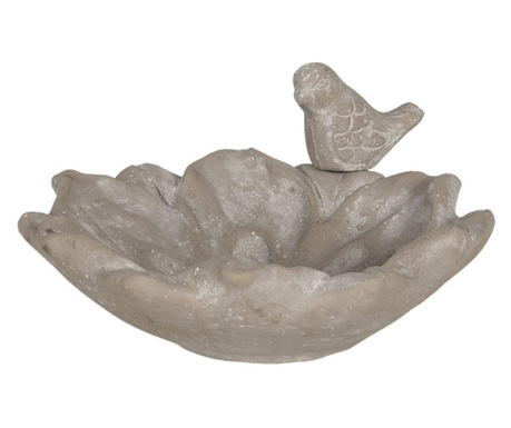 Сива керамична купа за хранене на птици 20 cm x 19 cm x 9 h