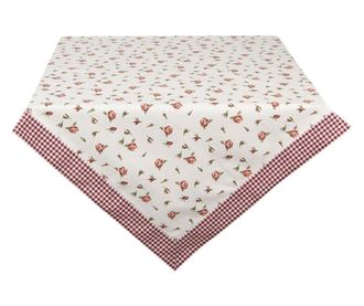 Ruže crveno bijeli pamučni stolnjak 100 cm x 100 cm