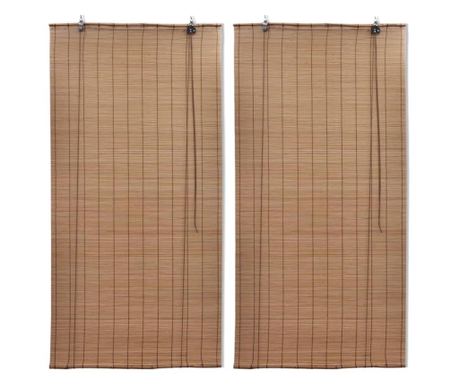 Bambusz rol, 2 db, barna, 80x160 cm