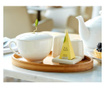 Cafe Cup din portelan, cu capac si orificiu pentru frunza de la piramida