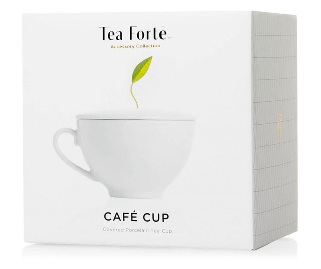 Cafe Cup din portelan, cu capac si orificiu pentru frunza de la piramida