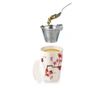 Cana Kati Cherry Blossoms din ceramica, cu capac si infuzor din otel inoxidabil, 350 ml
