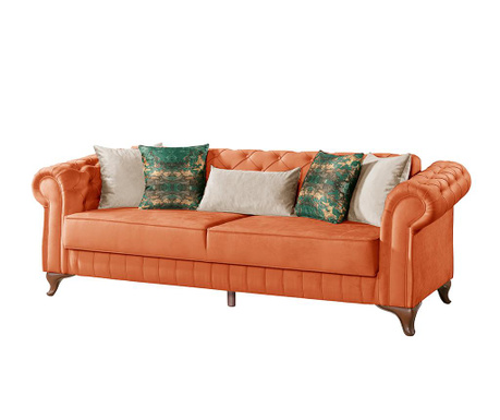Chesterfield Orange Kihúzható háromszemélyes kanapé