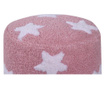 Puf Happy Decor Kids, Stars Pink & White, roz/alb, 35x35x24 cm