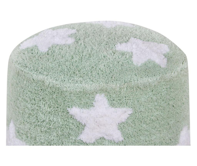 Puf blazina za sedenje Stars Mint & White