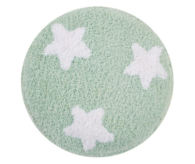 Puf blazina za sedenje Stars Mint & White