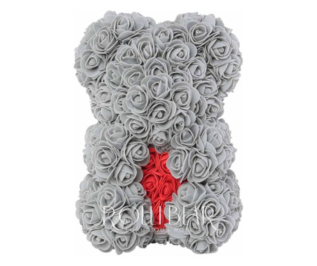 Medo od umjetnih ruža – 25 cm Sivo sa crvenom bojom