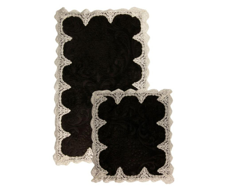 Zestaw 2 dywaników łazienkowych Peluş Lux Black